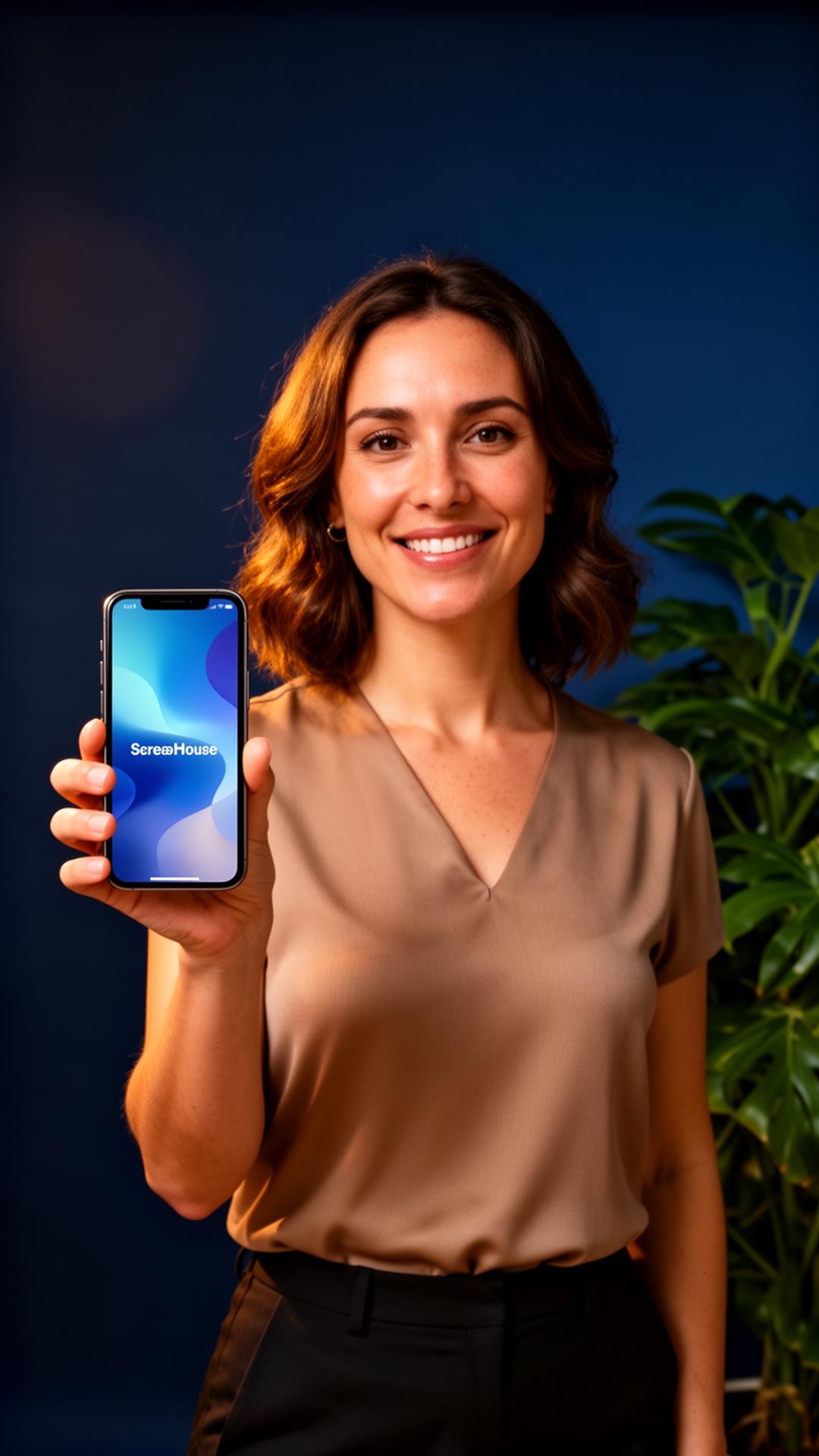 Founder presenting a 60-second pitch on a smartphone